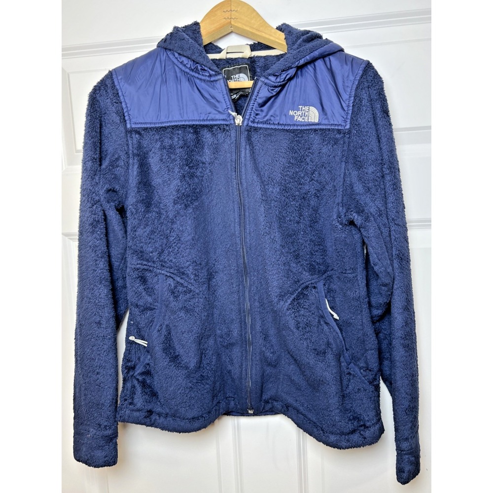 The North Face Sherpa Hooded Zip Jacket Women's Small Dark Navy Blue Outdoors